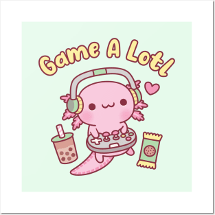 Cute Axolotl Gamer Game A Lotl Funny Pun Posters and Art